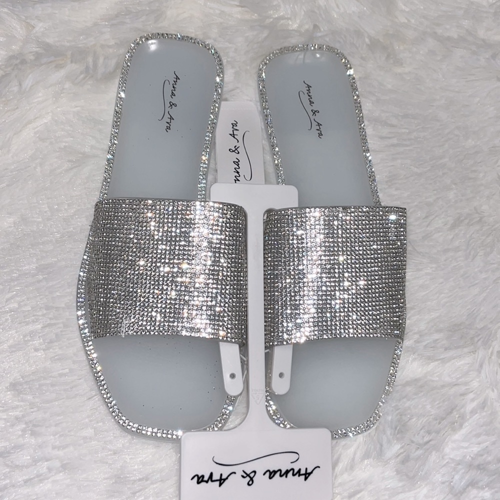 Anna & Ava jelly sole crystal flats, sparkly, new, size 7